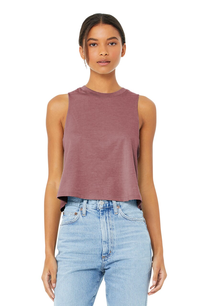 BELLA+CANVAS Racerback Crop Top for Women Gym Wear, Workout, Yoga & Casual Sleeveless Street Style Tank